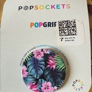 PopSocket PopGrip Tropical Navy, Teal & Pink Floral Phone Grip